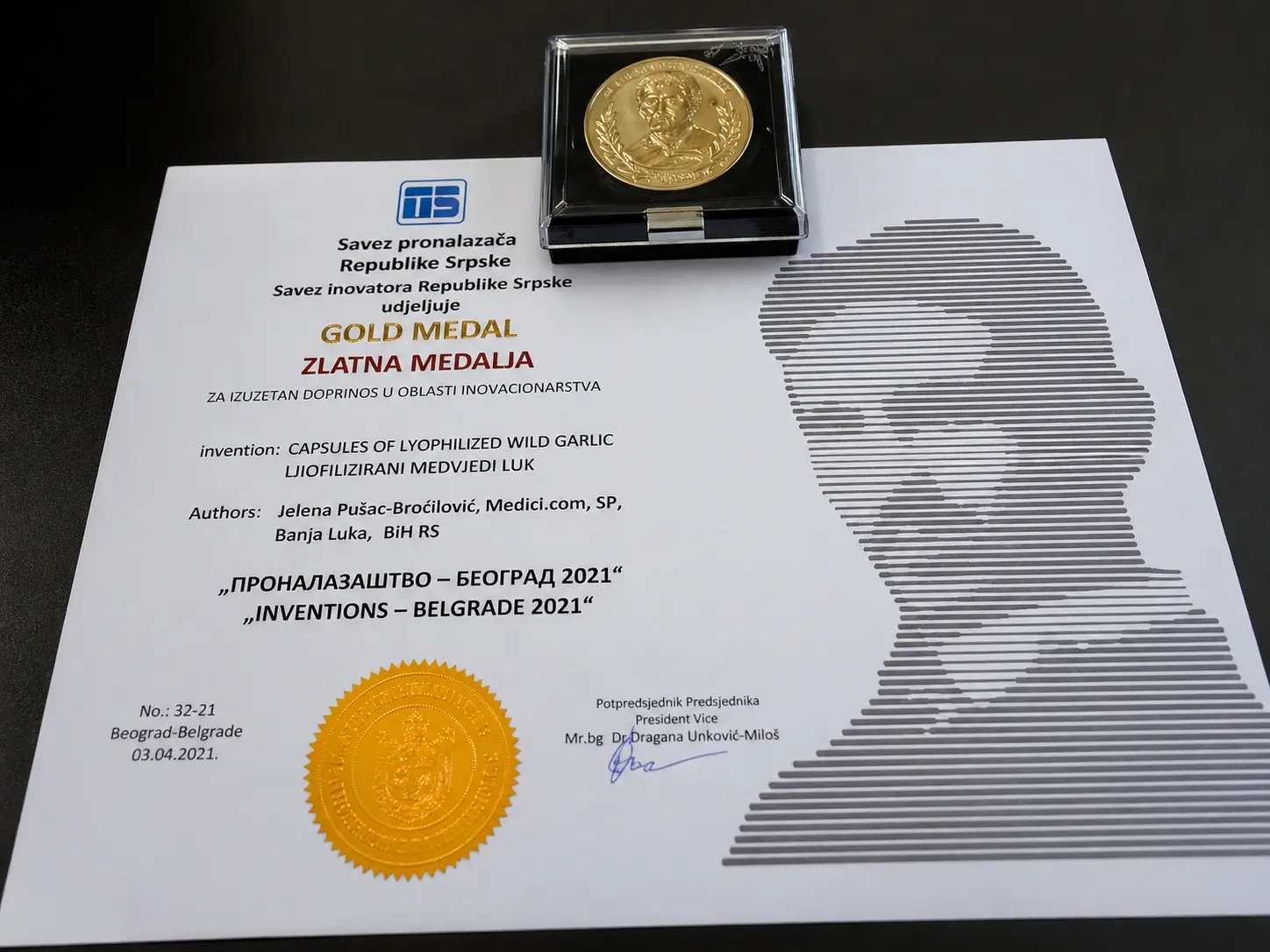 Ceremonija dodjele Zlatne medalje — Sajam pronalazača Beograd